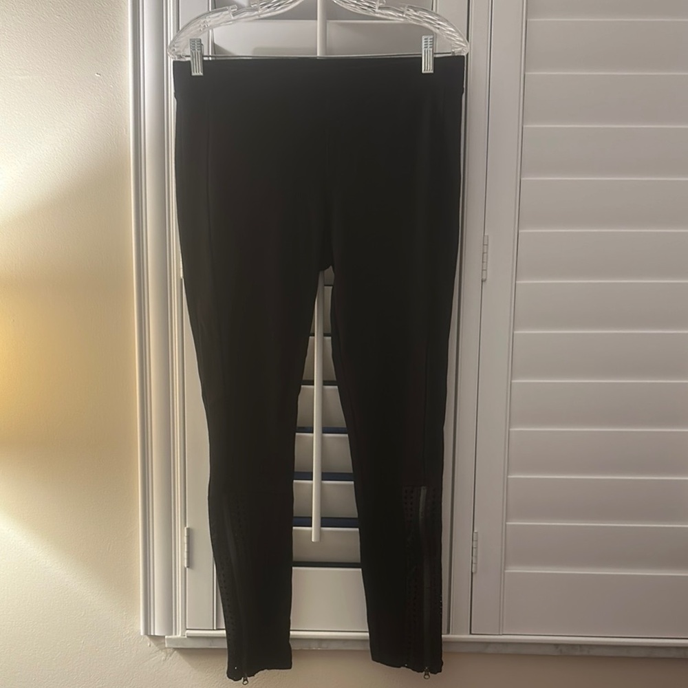 Black Leggings with Mesh Detail